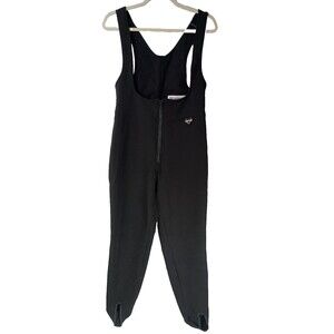 Vintage Fera Skiwear Black Bib Overalls Juniors Girls Size 12 Regular Nylon Wool
